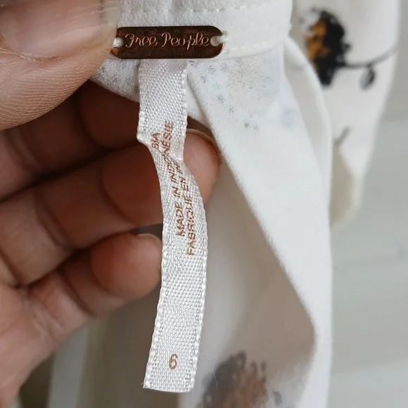 Free People Cream Floral Backless Dress - Picture 3 of 4